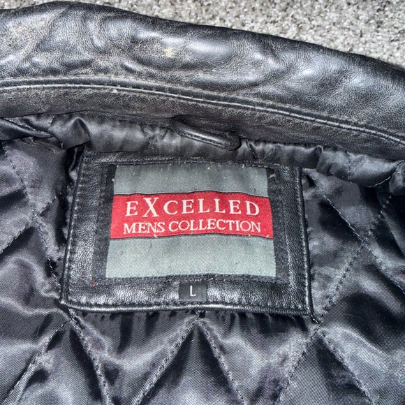 Classic Excelled Black Leather Bomber Jacket - Picture 3 of 5